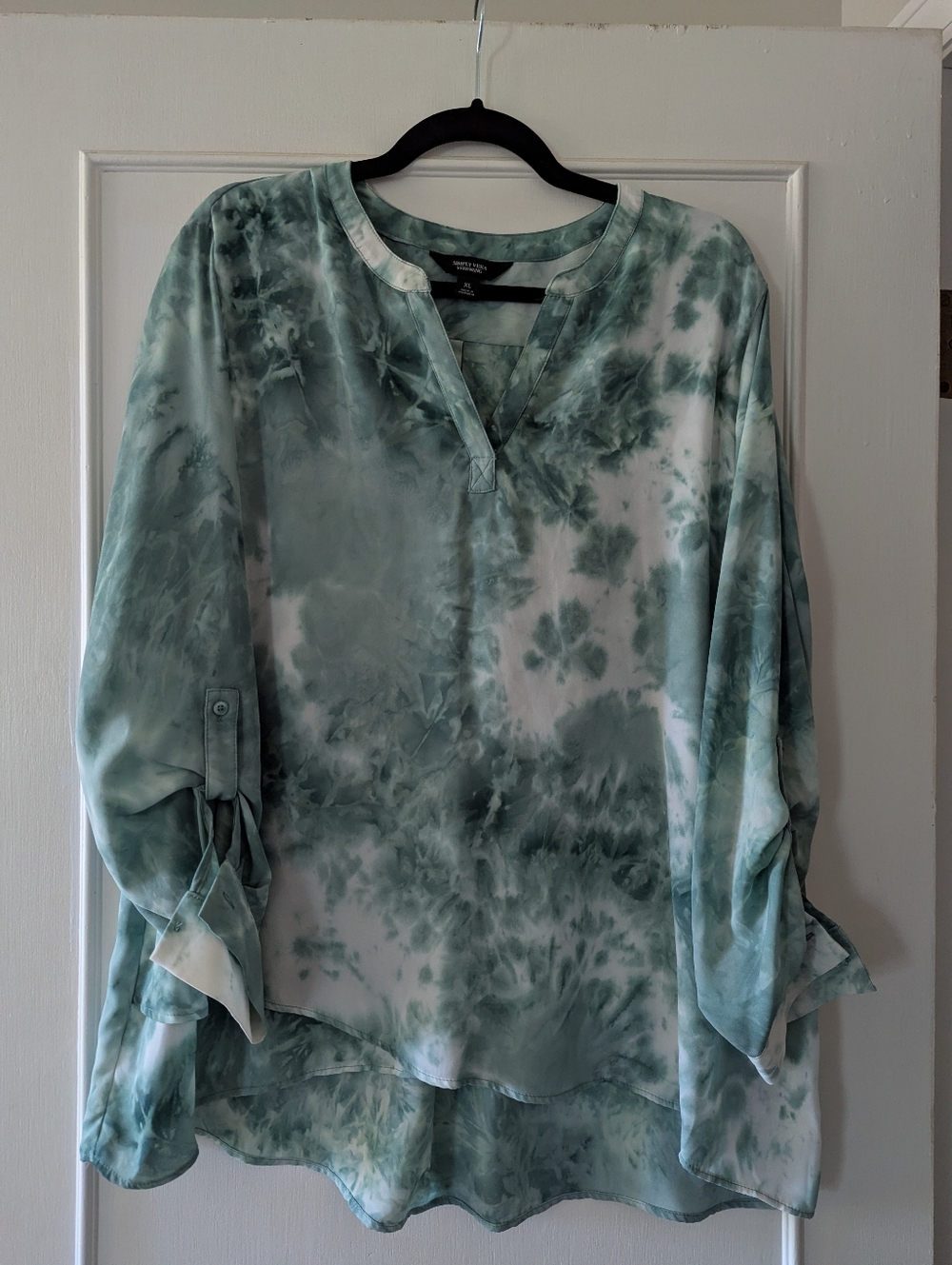 Simply Vera flowy green tye dye blouse XL